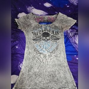 Affliction backless reversible shirt